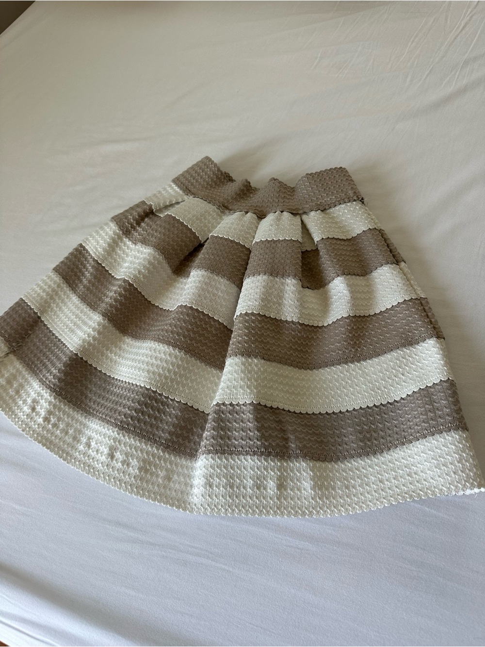 Windsor Cream and Taupe Striped Circle Skirt